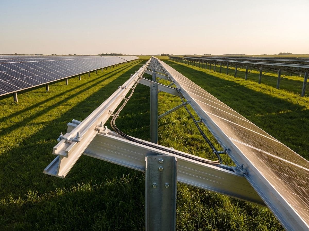 Terra SP single-post ground mount solar system deployed across open field